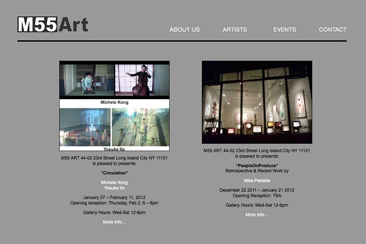 web design for an art gallery in New York