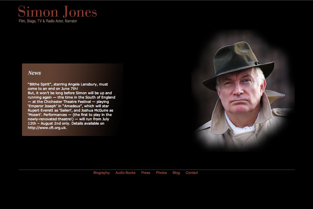 web design for a new york actor