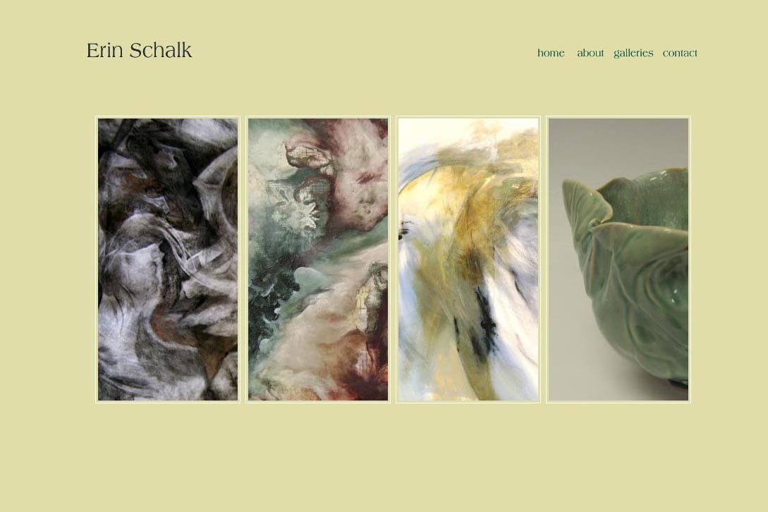 web design for a painter and ceramicist