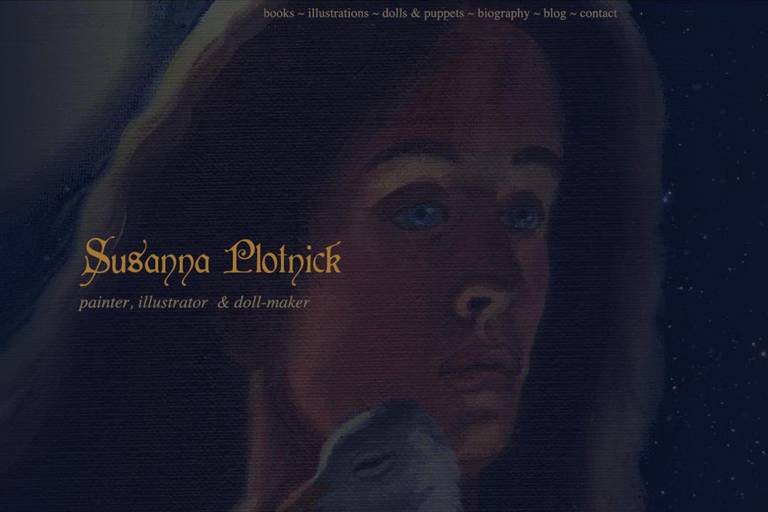 web design for an illustrator and doll-maker