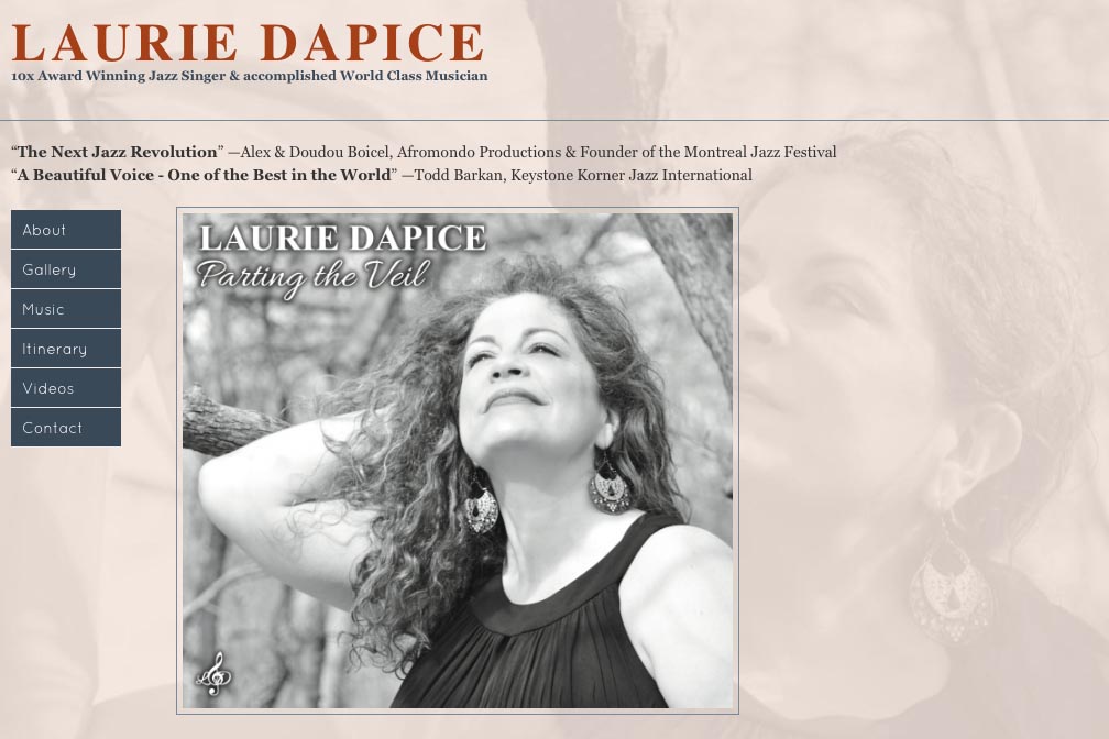web design for a New York jazz singer