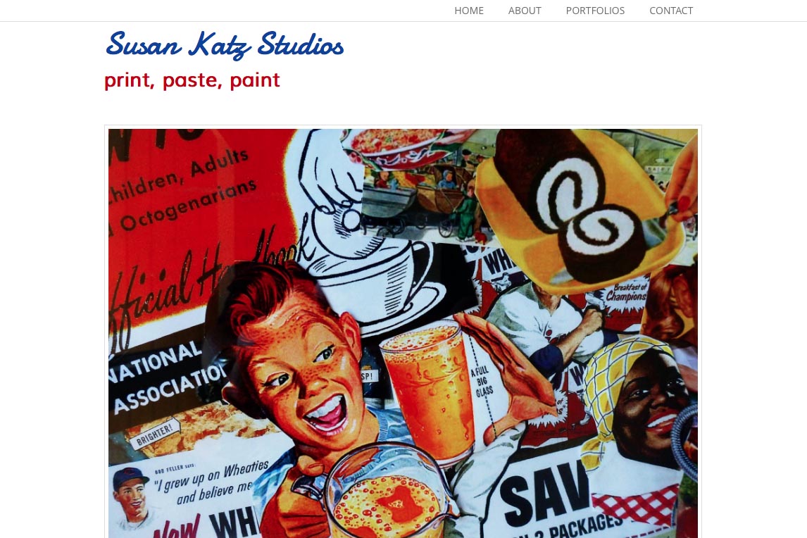 web design for a collage and mixed media artist in the Bahamas