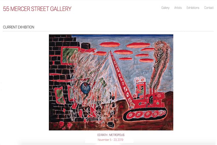 web design for an art gallery in New York
