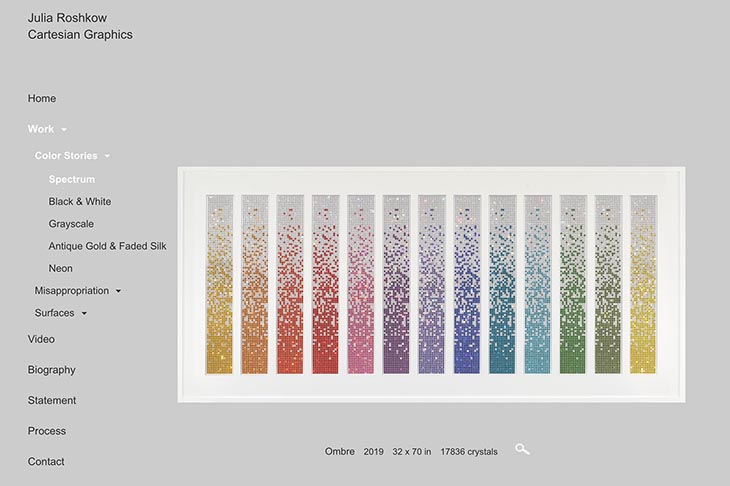 website design for an artist - cartesian graphics