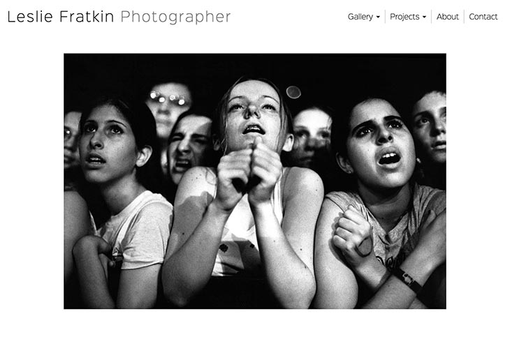 website design for a photographer - leslie-fratkin