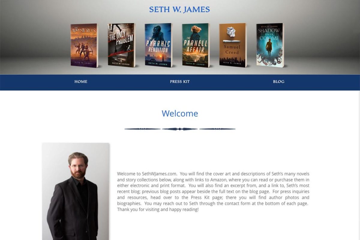 website design for an author