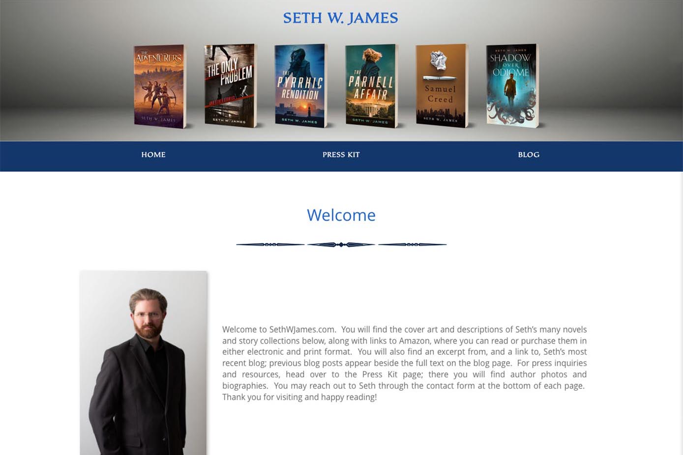 website design for an author